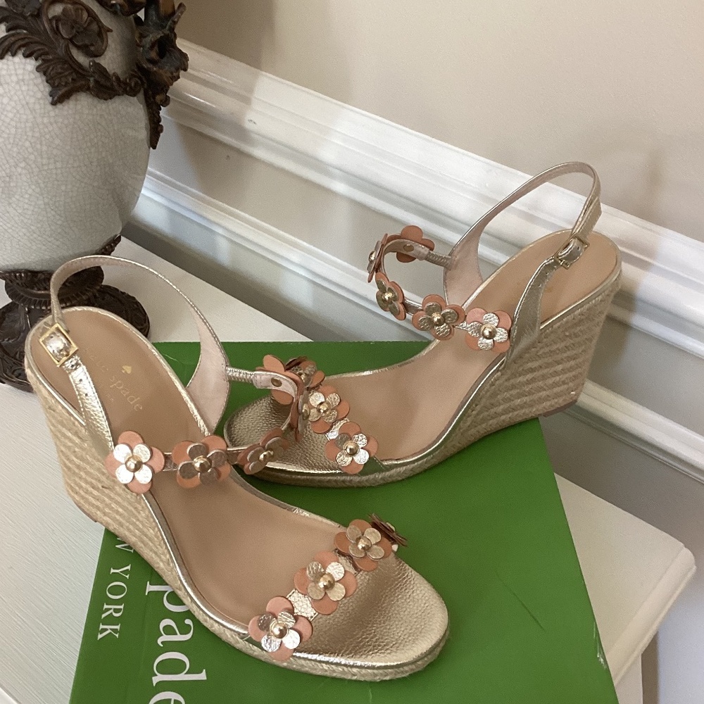 Kate spade Belimey  Gold Wedges